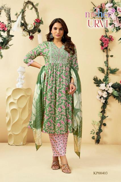 Meher urvi 3pcs wholesale kurti with dupatta